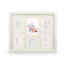 Load image into Gallery viewer, Baby Hand Foot Print Mud Mold Maker Solid Wooden Photo Frame Set Newborn Growth Memorial Gift with Japanese English German Card
