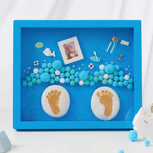 Load image into Gallery viewer, Dreamy Baby Birthday Lovely Souvenir Soft White Clay Clear Footprints Date Record Cloud Rainbow Decoration Exquisite Photo Frame
